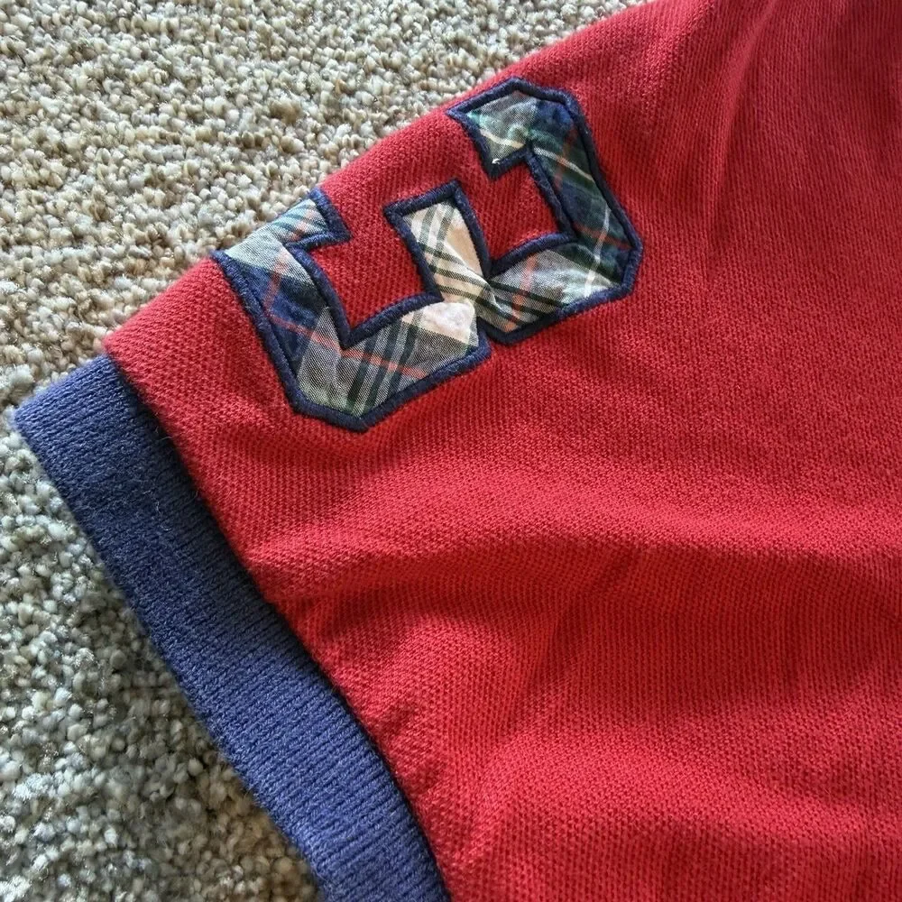 Polo Ralph Lauren Big Pony Men's XXL Solid Red/Blue Short Sleeve Polo Shirt READ